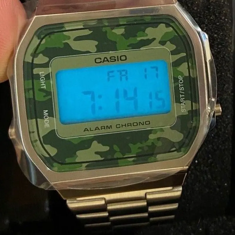 Casio Silver Vintage Camouflage Men's Watch | A168WEC-3DF